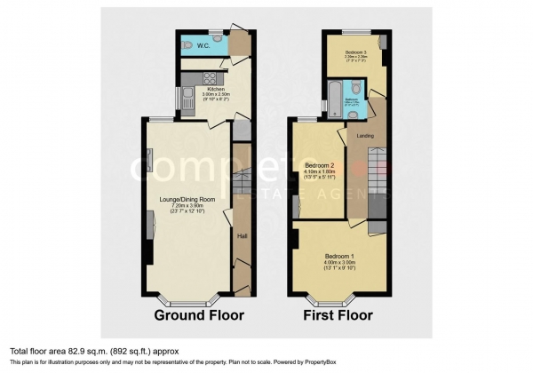 Floor Plan for 3 Bedroom Terraced House for Sale in Earlsdon Avenue North, Coventry, CV5, 6GP - Offers Over &pound170,000