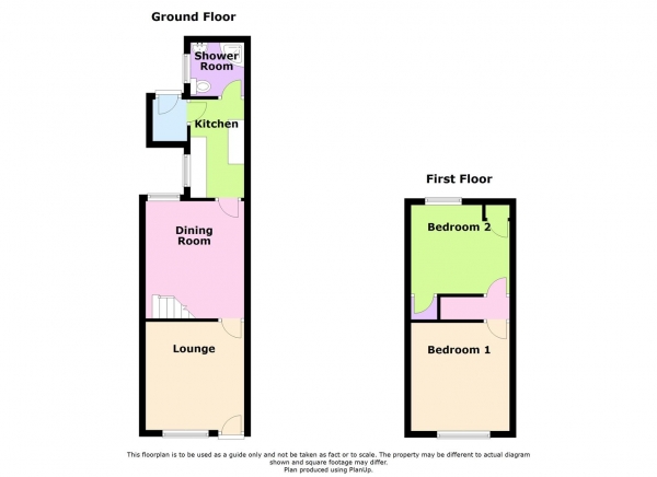 Floor Plan for 2 Bedroom Terraced House for Sale in Avenue Road, Rugby, CV21, 2JL - Guide Price &pound150,000