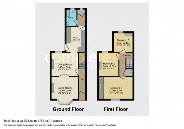 Floor Plan for 3 Bedroom Terraced House for Sale in New Street, Rugby, CV22, 7BD - Offers Over &pound150,000