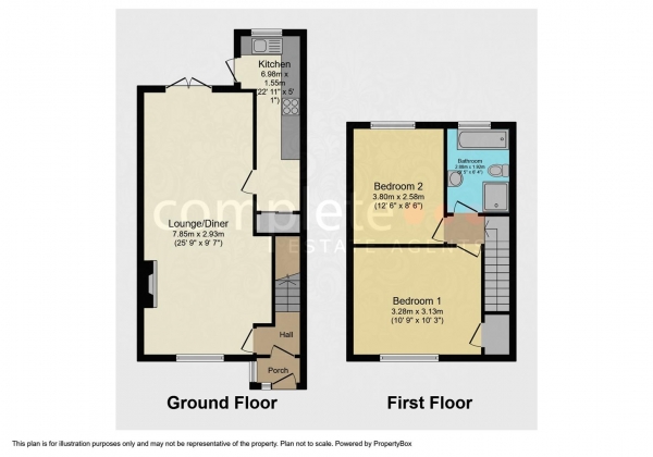 Floor Plan for 2 Bedroom Terraced House for Sale in Seagrave Road, Coventry, CV1, 2AA -  &pound180,000