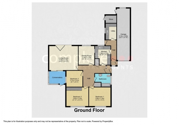 Floor Plan Image for 3 Bedroom Property for Sale in Yelvertoft Road, Lilbourne, Rugby