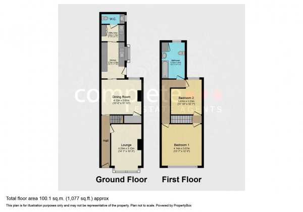 Floor Plan Image for 2 Bedroom Terraced House for Sale in Cambridge Street, Rugby