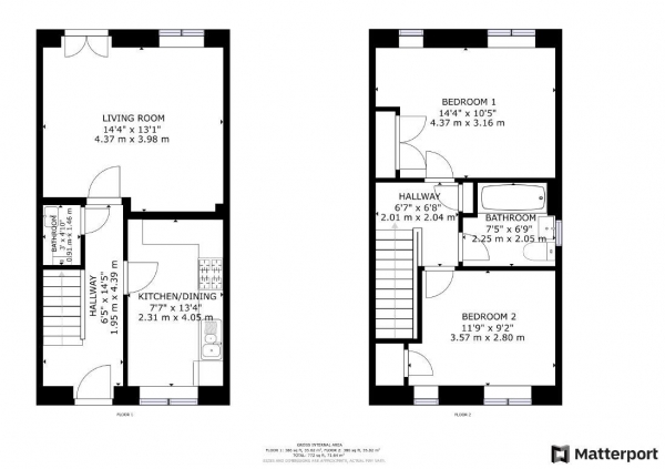 Floor Plan Image for 2 Bedroom End of Terrace House for Sale in Roundhouse Drive, Cawston, Rugby