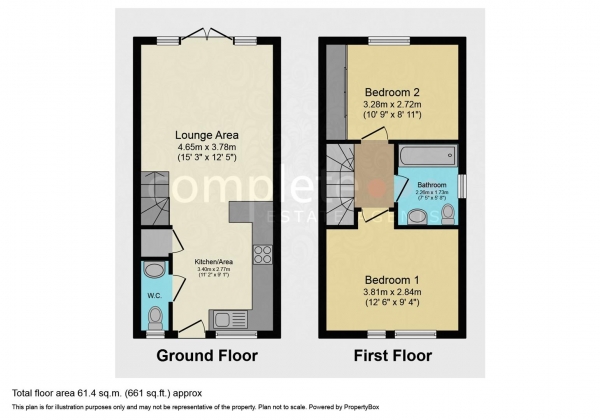 Floor Plan Image for 2 Bedroom End of Terrace House for Sale in Imperial Mews, Oxford Street, Rugby