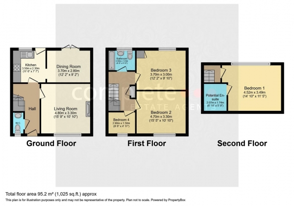 Floor Plan Image for 4 Bedroom Property for Sale in Browning Road, Rugby