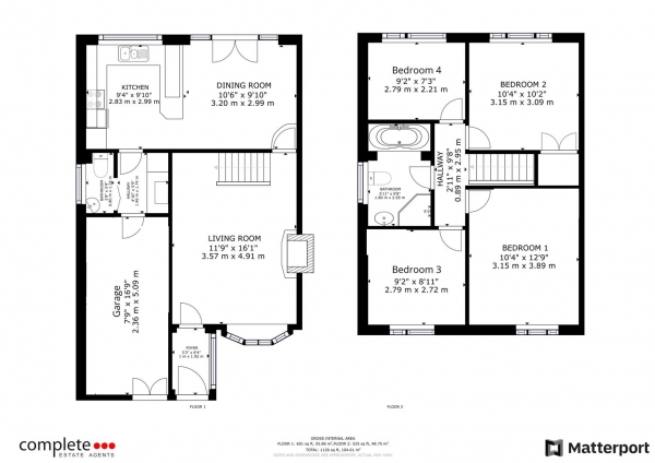 Floor Plan Image for 4 Bedroom Semi-Detached House for Sale in Stonehills, Brownsover, Rugby