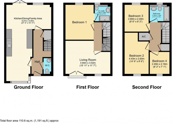 Floor Plan Image for 4 Bedroom Semi-Detached House for Sale in Trussell Way, Cawston, Rugby