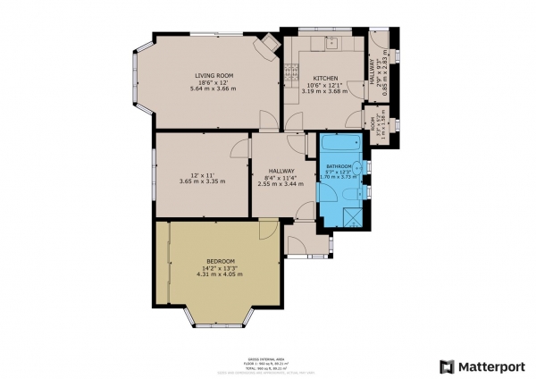 Floor Plan Image for 2 Bedroom Detached Bungalow for Sale in Nuneaton Road, Bulkington, Bedworth