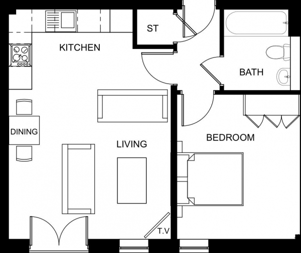 Floor Plan Image for 1 Bedroom Apartment for Sale in Woodside Park, Rugby