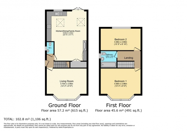 Floor Plan for 2 Bedroom Property for Sale in Galeys Road, Coventry, CV3, 5GN - Offers Over &pound240,000