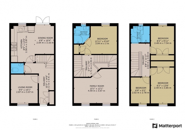 Floor Plan Image for 4 Bedroom Town House for Sale in Avocet Close, Coton Meadows, Rugby