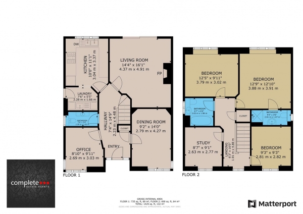 Floor Plan Image for 4 Bedroom Detached House for Sale in Deacon Close, Rugby