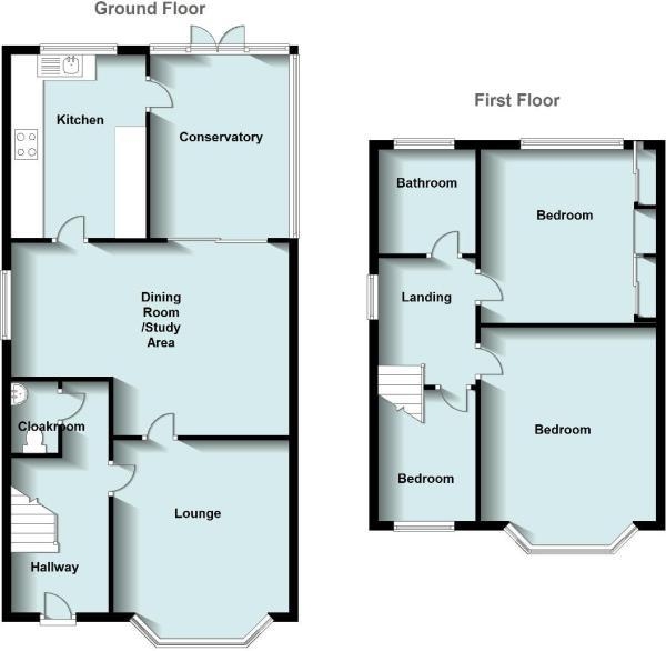 Floor Plan Image for 3 Bedroom Property for Sale in Shenstone Avenue, Rugby