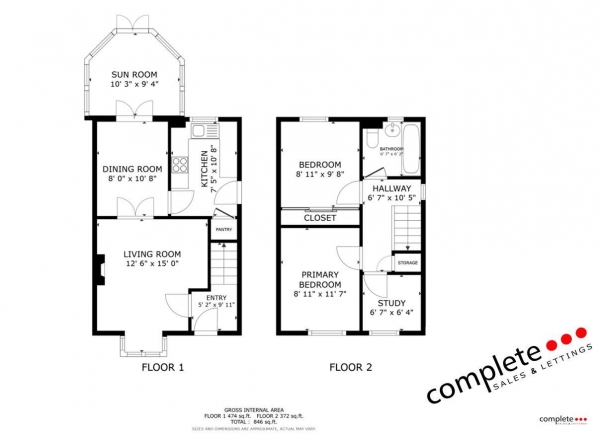 Floor Plan Image for 3 Bedroom Detached House for Sale in Blackshaw Drive, Coventry