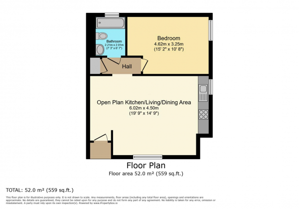 Floor Plan Image for 1 Bedroom Flat for Sale in Boughton Road, Rugby