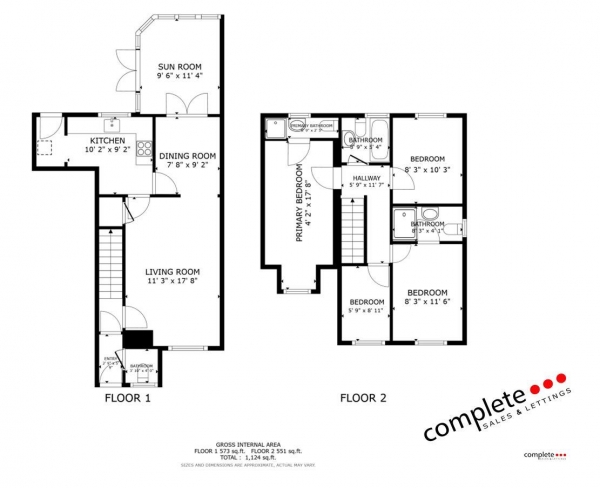 Floor Plan for 4 Bedroom Detached House for Sale in Braids Close, Rugby, CV21, 3FG - Offers Over &pound375,000