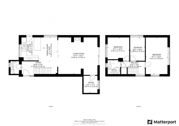 Floor Plan Image for 3 Bedroom Link Detached House for Sale in Beswick Gardens, Rugby