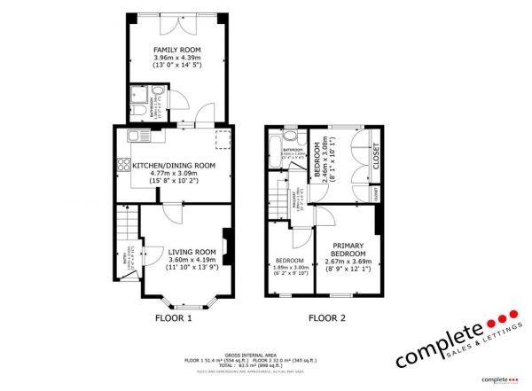 Floor Plan Image for 3 Bedroom Terraced House for Sale in Tackford Road, Coventry