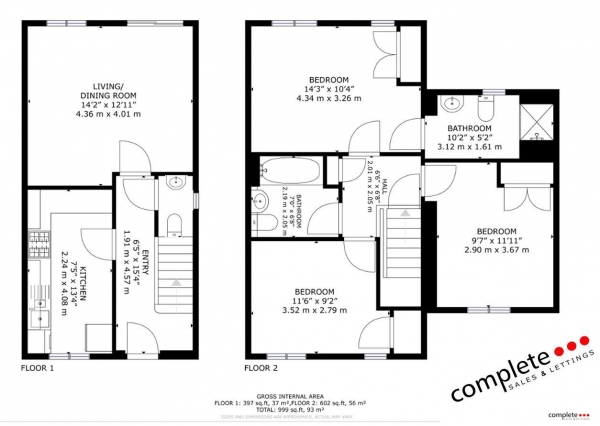 Floor Plan Image for 3 Bedroom Terraced House for Sale in Calvestone Road, Cawston, Rugby