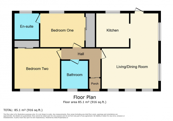 Floor Plan Image for 2 Bedroom Park Home for Sale in Treetops, Oxford Road, Princethorpe, Rugby