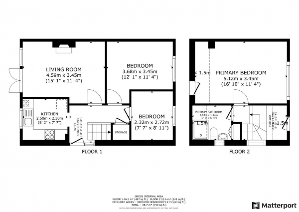 Floor Plan Image for 3 Bedroom Semi-Detached House for Sale in Norton Leys, Rugby