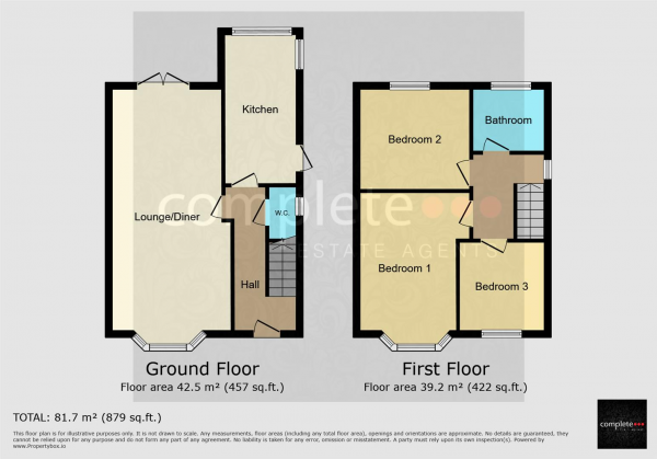 Floor Plan for 3 Bedroom Semi-Detached House for Sale in Shenstone Avenue, Rugby, CV22, 5BL - Offers Over &pound290,000