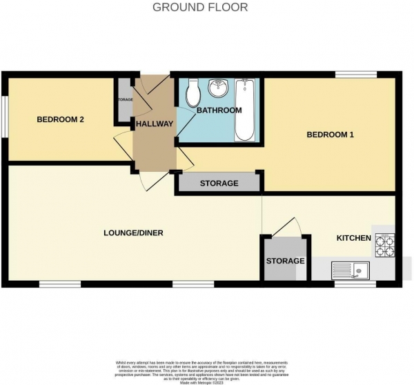 Floor Plan for 2 Bedroom Flat for Sale in Follager Road, Rugby, CV21, 2JF - Offers Over &pound125,000