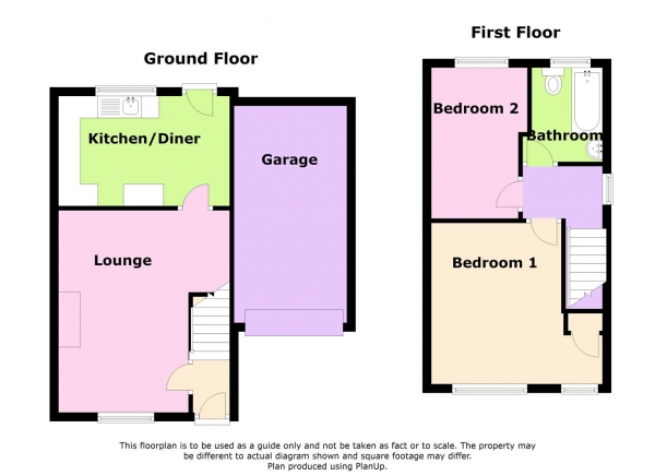 Floor Plan for 2 Bedroom Semi-Detached House for Sale in Larch Close, Bilton, Rugby, CV22, 7PJ - Guide Price &pound200,000