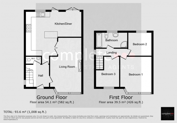 Floor Plan Image for 3 Bedroom Property for Sale in Cleveland Road, Bulkington