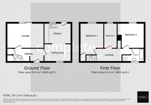 Floor Plan Image for 3 Bedroom Terraced House for Sale in Deepmore Road, Rugby