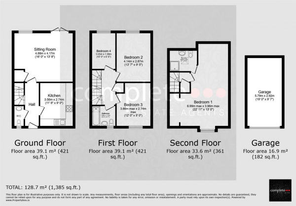 Floor Plan Image for 4 Bedroom Semi-Detached House for Sale in Chervil Way, Rugby