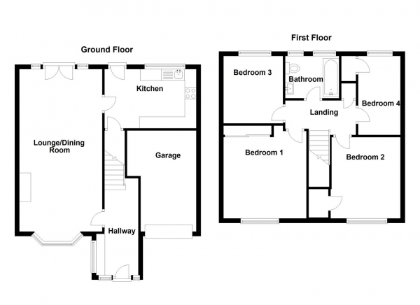 Floor Plan Image for 4 Bedroom Detached House for Sale in Hazelwood Close, Dunchurch, Rugby