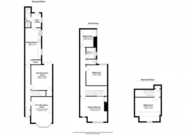 Floor Plan Image for 4 Bedroom Terraced House for Sale in INVESTOR BUYERS! - Chaucer Street, Leicester