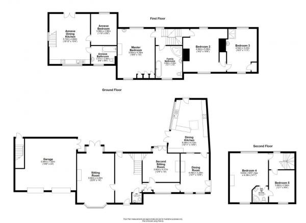 Floor Plan Image for 6 Bedroom Detached House for Sale in 5 BEDS & ANNEXE - Upper Church Street, Syston, Leicester