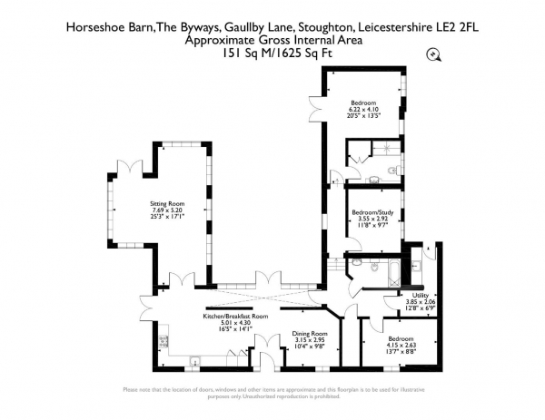 Floor Plan Image for 3 Bedroom Barn Conversion for Sale in Horseshoe Barn, Gaulby Lane, Stoughton, Leicestershire