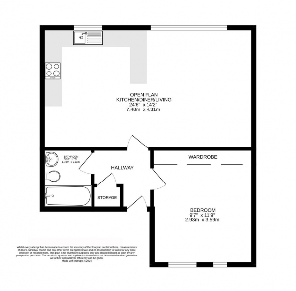 Floor Plan Image for 1 Bedroom Apartment for Sale in The Cotton Mill, King Street, Leicester