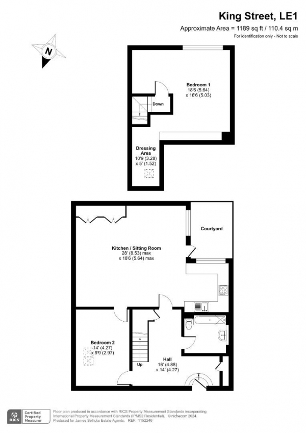 Floor Plan Image for 2 Bedroom Apartment for Sale in The Cotton Mill, King Street, Leicester