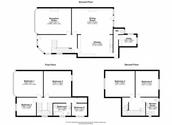 Floor Plan Image for 6 Bedroom Property for Sale in Woodland Avenue, Stoneygate, Leicester