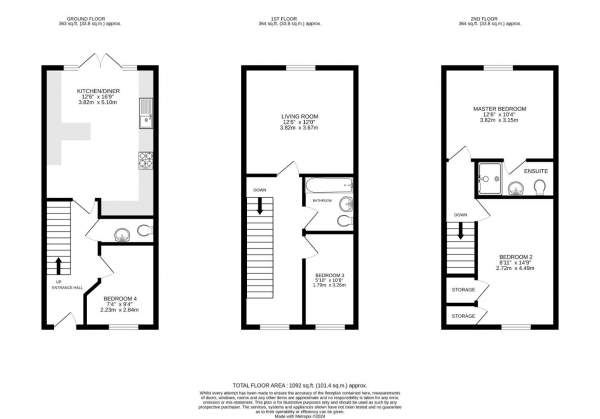 Floor Plan Image for 4 Bedroom Town House for Sale in Birstall Meadow Road, Birstall, Leicestershire