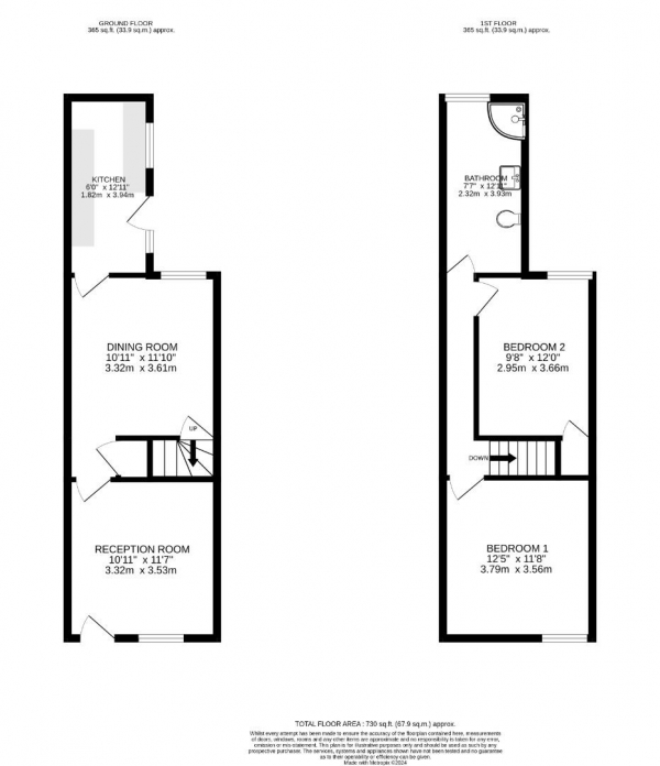 Floor Plan Image for 2 Bedroom Terraced House for Sale in Western Road, West End. Leicester