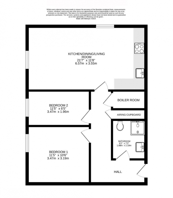 Floor Plan for 2 Bedroom Apartment for Sale in Stoneygate Road, Stoneygate, Leicester, LE2, 2AS - Guide Price &pound130,000