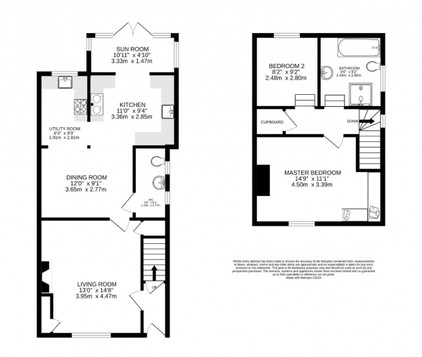 Floor Plan Image for 2 Bedroom Property for Sale in Gaulby Lane, Stoughton, Leicestershire