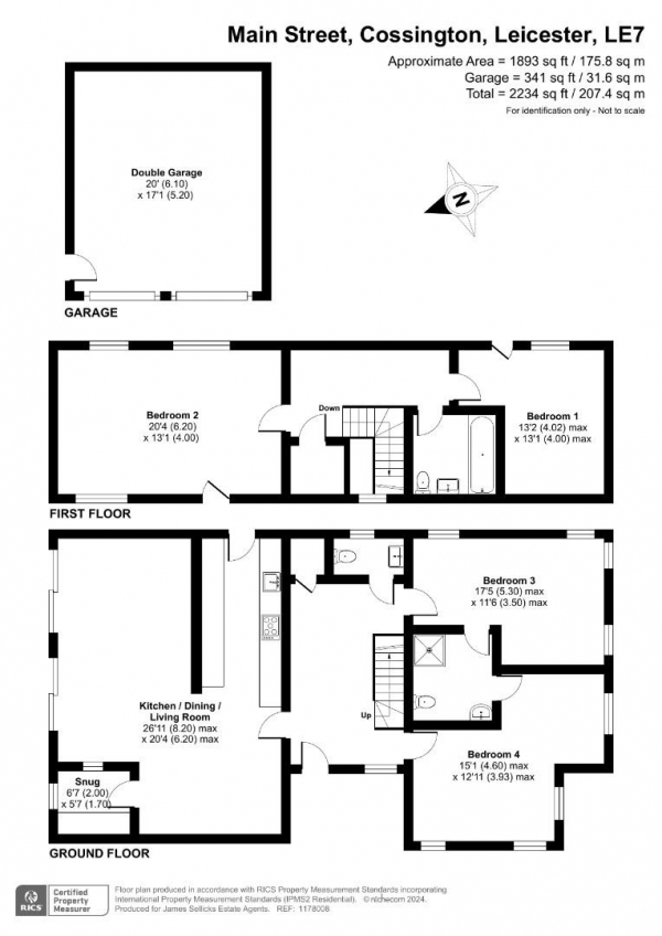 Floor Plan Image for 4 Bedroom Detached House for Sale in Main Street, Cossington, Leicestershire