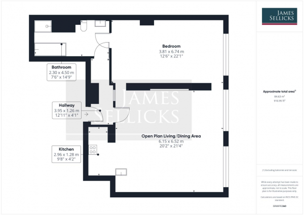 Floor Plan Image for 1 Bedroom Apartment for Sale in The Pick Building, Wellington Street, Leicester