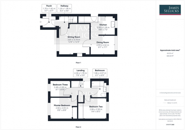 Floor Plan Image for 3 Bedroom Semi-Detached House for Sale in Ellwood Close, Leicester