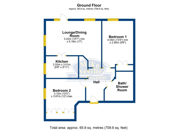 Floor Plan Image for 2 Bedroom Retirement Property for Sale in Townsend Court, High Street South, Rushden NN10 0FR