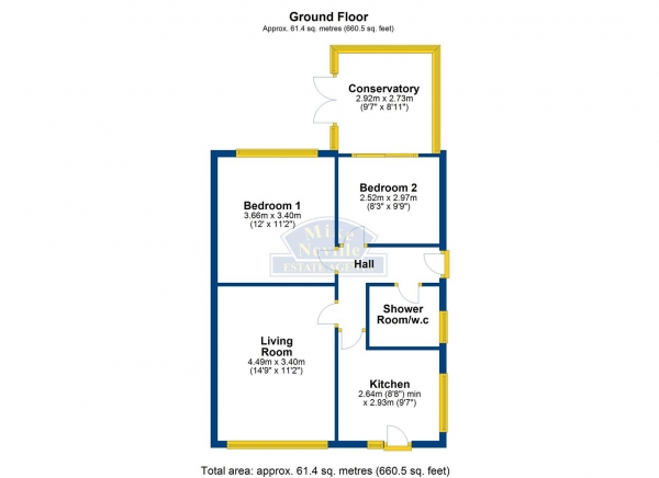 Floor Plan Image for 2 Bedroom Detached Bungalow for Sale in Cedar Way, Higham Ferrers, NN10 8ES