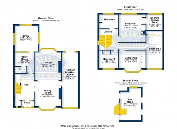 Floor Plan Image for 4 Bedroom Detached House for Sale in Wellingborough Road, Rushden, NN10 9YG