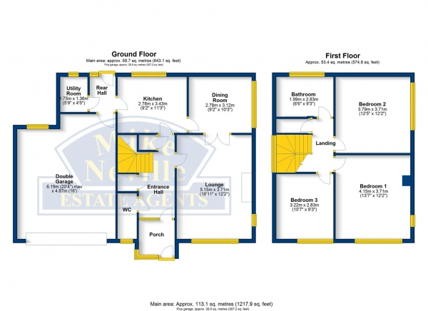 Floor Plan Image for 3 Bedroom Detached House for Sale in Shelley Drive, Higham Ferrers, NN10 8DF