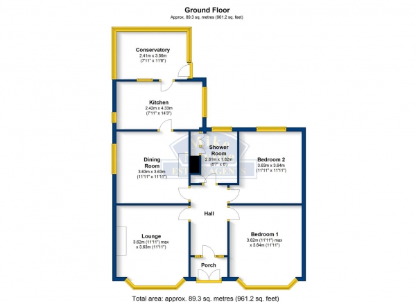 Floor Plan Image for 2 Bedroom Detached Bungalow for Sale in Fern Road, Rushden NN10 6AU